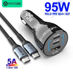 165W USB C Car Charger Adapter Super Fast Charging WOTOBEUS PD3.1 140W, PD3.0 100W PPS45W QC5 PD35W 30W for MacBook Pro 16" S22