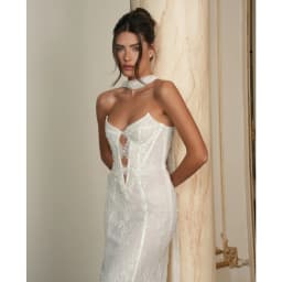 Tokyo Customized Scalloped Lace Hem Wedding Dress Bust cut‑out vestidos de noche Halter Neck Sleeveless Evening Dresses 2026