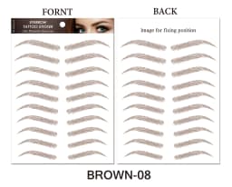 6D Eyebrow Tattoos Sticker Waterproof Long Lasting Natural Hair-Like Fake Eyebrows Stickers for Brow Grooming Shaping