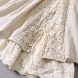 Johnature Vintage Mori Cotton Linen Patchwork Lace Skirts 2023 Autumn New All Match Elastic Waist Japanese A-Linen Women Skirts