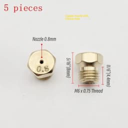 5PCS Brass Burner Gas Hob LPG- Conversion Kits Jets 50 65 70 87 95 Brass Nozzle For Gas Stove Brass Nozzle Propane Injector
