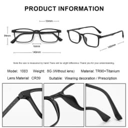 BLMUSA UltraLight Titanium Leg Anti Blue Ray Reading Glasses Myopia Multifocal Optical Eyesses Photochromic Prescription Eyewear
