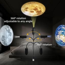 Planet Moon Projector Light Romantic USB LED Night Light Bedroom Atmosphere Projection Decorative Lamps for Ceiling Window Wall