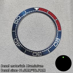 41.5mm Sloping Ceramic/Aluminum Luminous Bezel Insert For 43mm Case Watch Accessories Inner Diameter 32.7mm Bezel Accessories