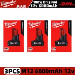 Milwaukee M12 REDLITHIUM HB 6.0Ah Extended Capacity Battery – 12V Rechargeable for M12 Cordless Tools (Model: 48-11-2402)