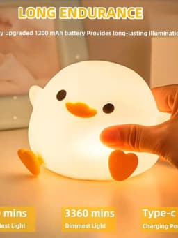 Cute DoDo Duck LED Night Light Touch-Sensitive Rechargeable Silicone Bedside Lamp for Nursery Bedroom