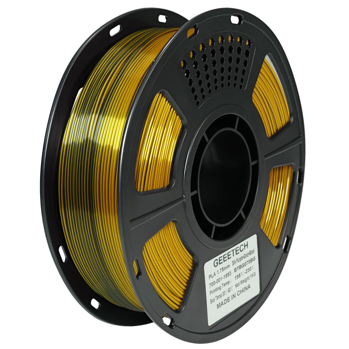 Geeetech Tri Color Silk PLA Filament, 3D Filament 1,75 mm 1KG Spool Wire (+/-0.03mm) Vacuum Packaging, Special Color