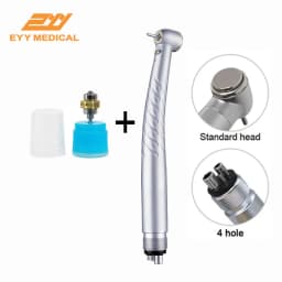 EYY Dental Dentistry High Speed Handpiece LED High Rotation Turbine Push Button 2/4 Hole Standard Torque Head Triple Water Spray
