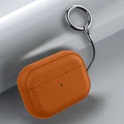 for Airpods Pro 2 Pro Airpods 1 2 3 Leather Case Cover with Keychain Protective Case Cover Skin for Men Women, Front LED Visible