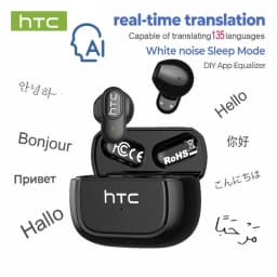 HTC NE51 TWS Wireless Earbuds Bluetooth 6.0 AI Translator ENC Noise Cancelling IPX5 Waterproof 14.2mm HiFi Stereo Headphones