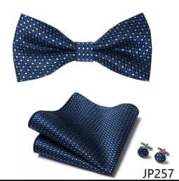 Great Quality Silver Office Butterfly Hanky Cufflink Set Bowtie For Men Geometric Hombre Formal Clothing