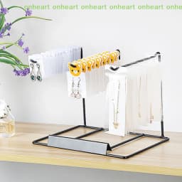 [C]Iron Bracket Jewelry Display Rack Household Desktop Decoration Earrings Necklace Storage Headrope String Organizing Rack