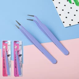 1pcs Anti-Static Excellent Quality Tweezers Bend Long Nose Cross Tweezers For Intersperse Beads Jewerly Tools Sewing Accessories