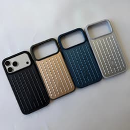 RIMOWA Aluminum Alloy Phone Cases For iPhone 18 17 16 Pro Max 3D Corrugated Stripe Back Luxury Bussiness Luggage Cover