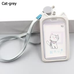 1Pc Cartoon Cat Card Holder Candy Color ID Card Sleeve Retractable Reel Lanyard Identity Credit Cover Case Bank Bus Card Case