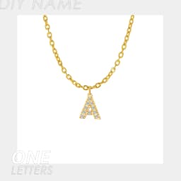 EMANCO Customized Name Necklace Personalized Zircon Letter Stainless Steel Choker Necklace Pendant Nameplate Gift Dropshipping