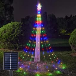 LED Christmas Waterfall String Light Christmas Tree Indoor Outdoor Garland Decoration Solar / USB Lamp for Garden Party Wedding