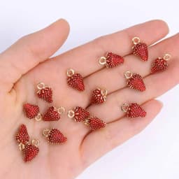 10Pcs 3D Pepper Enamel Alloy Pendant Cute Mini Red Chili Food Charm for Women's Bracelet Earrings DIY Jewelry Making Accessory