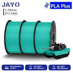 JAYO 3*1.1KG PLA + Filament 1.75MM PLA Plus 3D Printer Filament 1.1KG/roll For FDM Neatly Wound Coloful 3D Printing Material for 3D Printer & Pen