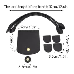 1 Set Pu Leather Bag Strap Knit Handbag Part Diy Crochet Bag Accessories Bags Handle With Holes Bag Buckle For Making Handbag