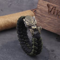 Never Fade Rock Viking Wolf Bracelet Men's handmade cord Wolf Bead Punk Bracelets Biker Jewelry