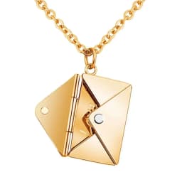 Personalized Print Envelope Love Lettering Necklace, Love Note, Love Letter, Envelope Pendant, Gift for Her 3 Colors