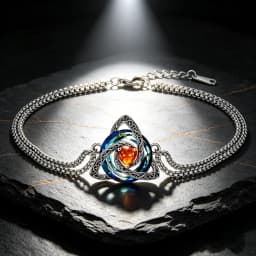 Colorful Crystal Celtic knot Bracelet Heart Zircon Trinity Knot Triquetra Double Chain Bracelets Irish Jewelry for Women