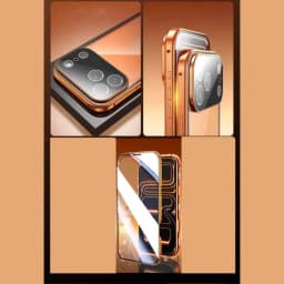 OUIO 360 ° Full Protection Metal Magnetic Double-Sided Glass Snap Lock Phone Case For IPhone 17 Pro Max 17 Air Pro Bumper Cover