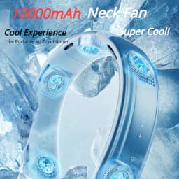 New Portable Neck Fan Rechargeable Mini Neck Cooler 3 Speeds Cooling Wind 10000mAh Electric Ventilador for Home Camping Outdoor