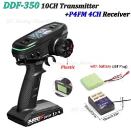 DUMBORC DDF-350 Transmitter 2.4G 10CH Digital Radio Remote Control with Gyro Receiver P6F for RC Car Boat Tank LCD FHSS System