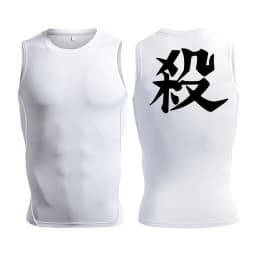 Anime Graphic Sleeveless Compression Shirt For Men Athletic Quick Dry Tank Tops Tees Gym Workout Fitness Running Vest Baselayers