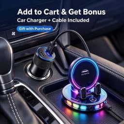 Auto Clamping Car Mobile Cell Phone Holder Support For Mobile Wireless Charger For Car Dashboard Mount With RGB Light