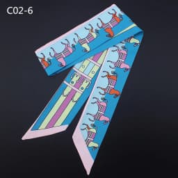 Elegant Printed Pony Design Simulated Silk Scarf Womens Shawl Multi Purpose Binding Ribbon Decoration Wholesale  Accessory