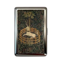 Vintage Style Slim Cigarette Case Thin Art Deco Design Slim Wallet Blunt Case Easy Snap Versatile Card & Cash Case for Women Men