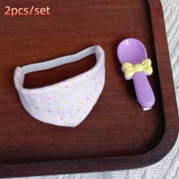 1Pc 22 Kinds Cute Mini Saliva Towel Doll Clothes Suitable For 10cm Cotton Doll Triangle Scarf Decoration