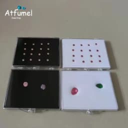 Gems Jewelry Display Box Diamond Organizer Gemstone Teaching Specimen Packaging Box Clear Earrings Stone Gems Storage Boxes