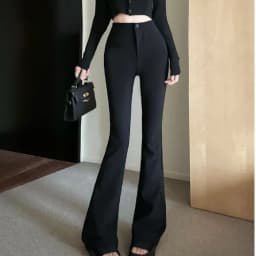 High Waist Flared Suit Pants Women's Spring Summer Autumn New Style Elastic Butt Lifting Casual Long Pants Hoof Pants