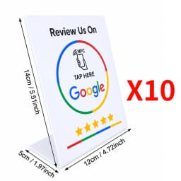 10pcs Google Signboard Card NFC Code Tap Business Desktop Sticker Google Card Social Media RFID Card NFC Google Review Card