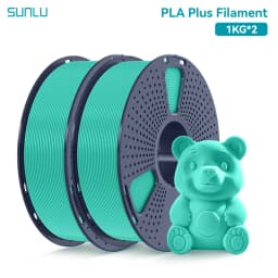 SUNLU 2Roll PLA Plus/Clear Filament 1.75mm +/- 0.02 mm 1kg Spool (2.2lbs) Neatly Arranged No Knot Filament Fit Most FDM Printer