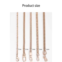 Golden Bag Chain Accessories Metal Extension Chains Underarm Crossbody Shoulder Belt Replacement Bags Strap For Women's Bag