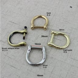 16mm 19mm Screw D ring Natural bamboo handles for bags replacement,retro hand made knit bag handbags Hardware Accessories