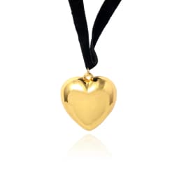 Women Large Puffed Heart String Choker Necklace Gothic Love Heart Pendant Layer Lace Rope Leather Chain Cool Y2K Party Jewelry