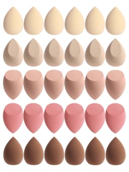 30 Beauty Eggs (Makeup Sponges) Foundation Make-Up Mixed Beauty Sponge, Liquid, Cream and Powder Without Blemish, Multi-Color C