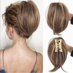 Pinch style messy chicken coop head wig ponytail bun bun bun head straight ponytail