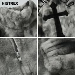 HISTREX Men Rabbit Fur Jacket Parkas,Hip Hop Fluffy Coat,Winter Fleece Overcoat,Outerwear Streetwear,Korean Women Y2k Clothing