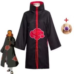 Naruto Akatsuki Tobi Cosplay Full Set: Obito Uchiha Costume with Coat, Mask & Jade Ring – Perfect for Cosplay Events