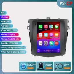 9.7"7862 Android 13 Car radio for Toyota Corolla E140 E150 2006-2013 Multimedia player 4G Autoradio DSP Carplay GPS navi Stereo
