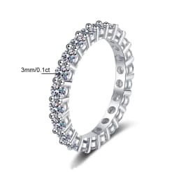 5mm D Color Moissanite Row Ring 925 Sterling Silver Diamond Wedding Band Rings For Women Certified Fine Jewelry Gift Houtros