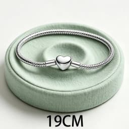 2026 New 925 Silver Women's Logo Heart Shaped Snake Chain Tennis Adjustable Bracelet Display Tool DIY Exquisite Charm Jewelry