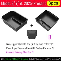 USVOTOV For 2025 2026 Tesla Model 3 Y YL Juniper Center Console Organizer Storage Box Tray Seat Rail Cover Protector Accessories